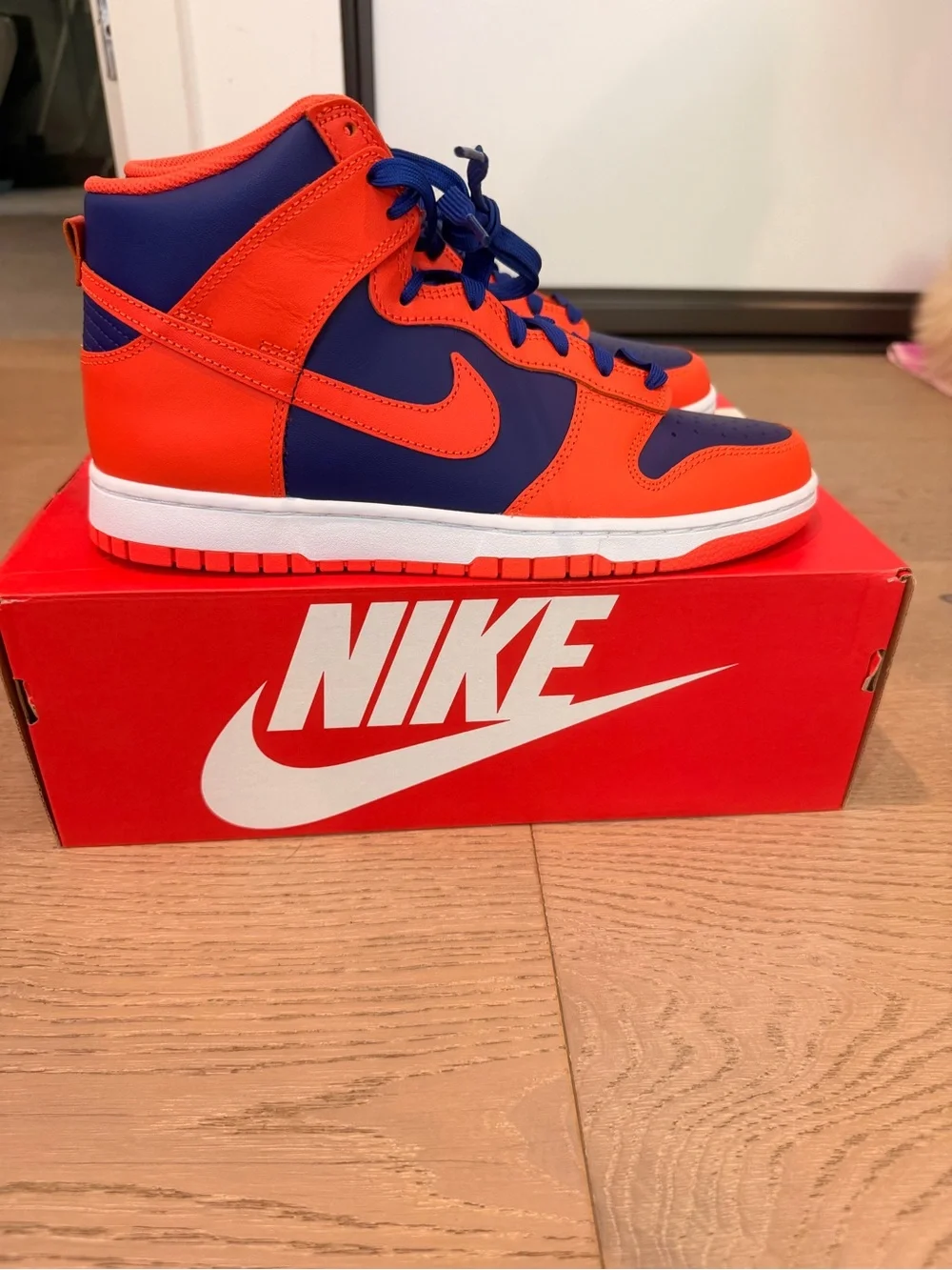 Nike High-Top Sneakers in Orange & Blue